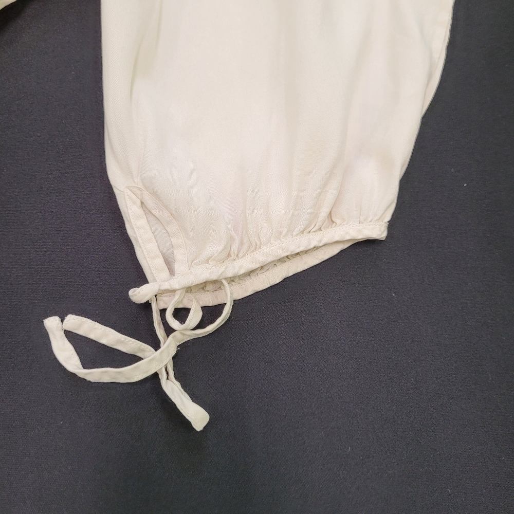 Soft Surroundings Drawstring Neck Long Sleeve Silk Top - Picture 9 of 15